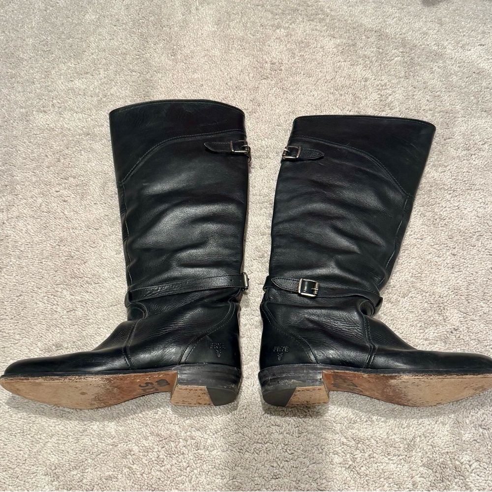 Frye Black Leather Over the Knee Boots - Picture 4 of 5